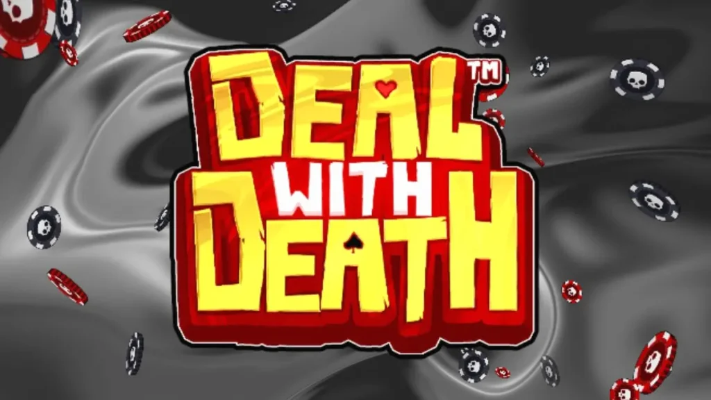 Tampilan visual futuristik dan elegan dari slot Deal With Death oleh Hacksaw Gaming