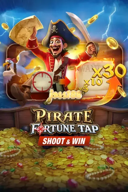 Tampilan antarmuka permainan Pirate Fortune Tap dengan tema bajak laut